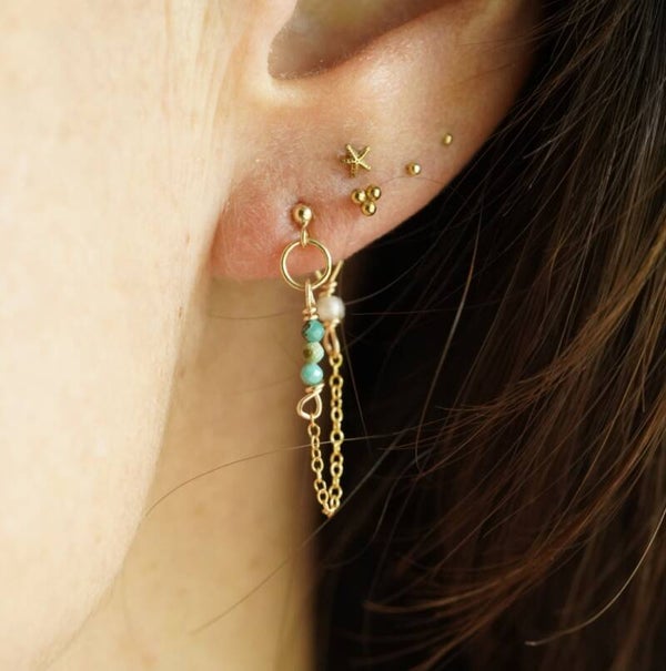 Single stud Azure Drop