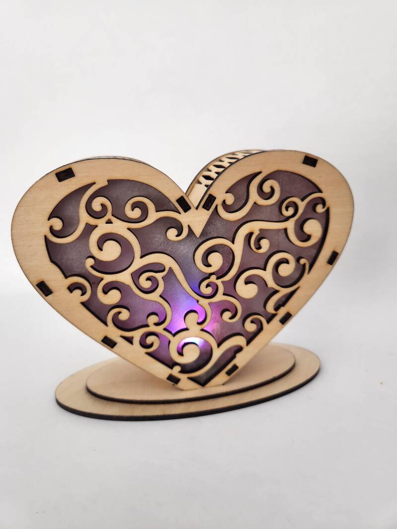 #28 Heart Night Light rechargeable W 5.3/8xD 2.1/4xH 4.1/4&quot; 