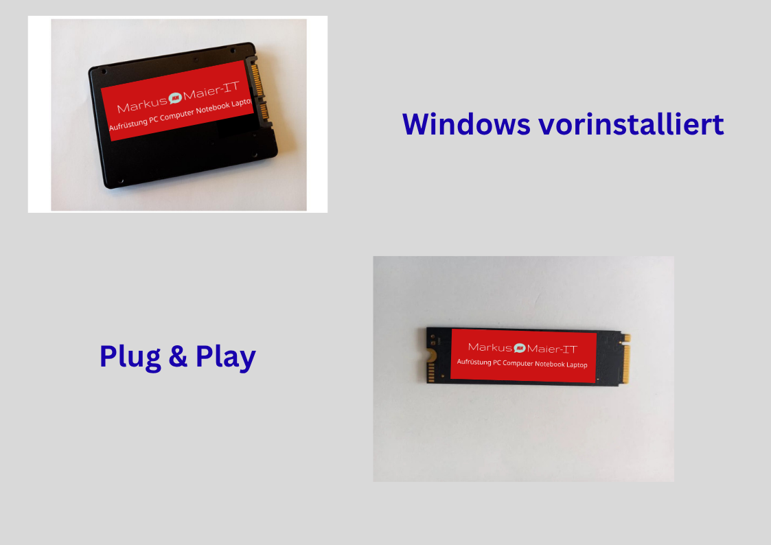 SSD Festplatte für Acer Aspire Modelle windows 10 / 11 vorinstalliert