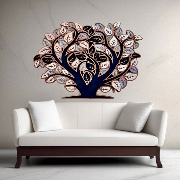 Arbre de vie XXL mural 80x60 cm – Tableau décoratif artisanal multicouche fait main