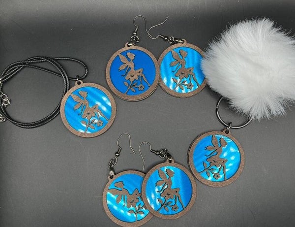 Bijoux & Porte-clés personnalisés en bois Fée– prénom gravé | Cadeau artisanal