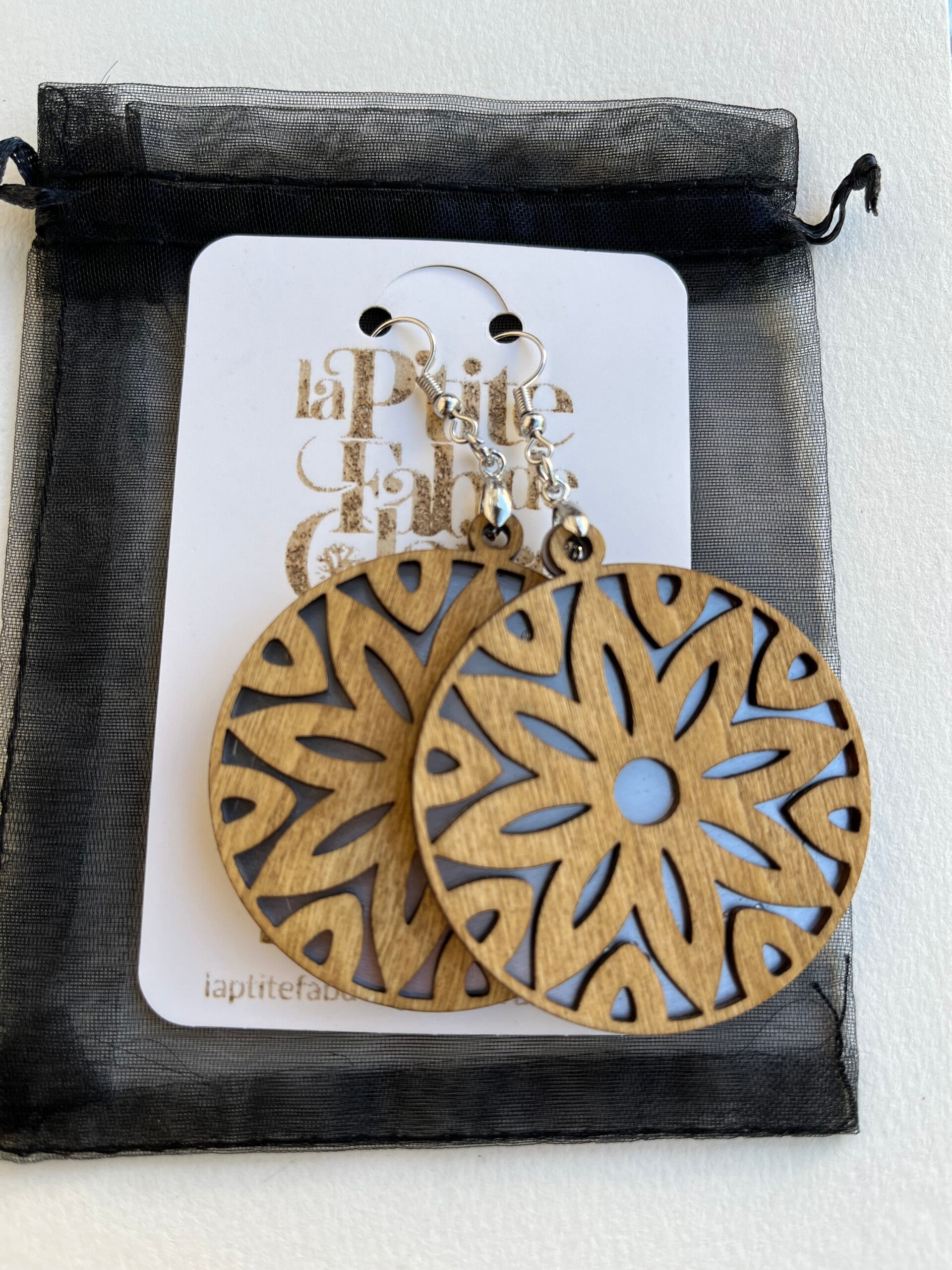 Boucles d'Oreilles Bois et Aluminium – Création Originale, Légères et Élégantes – Cadeau Idéal