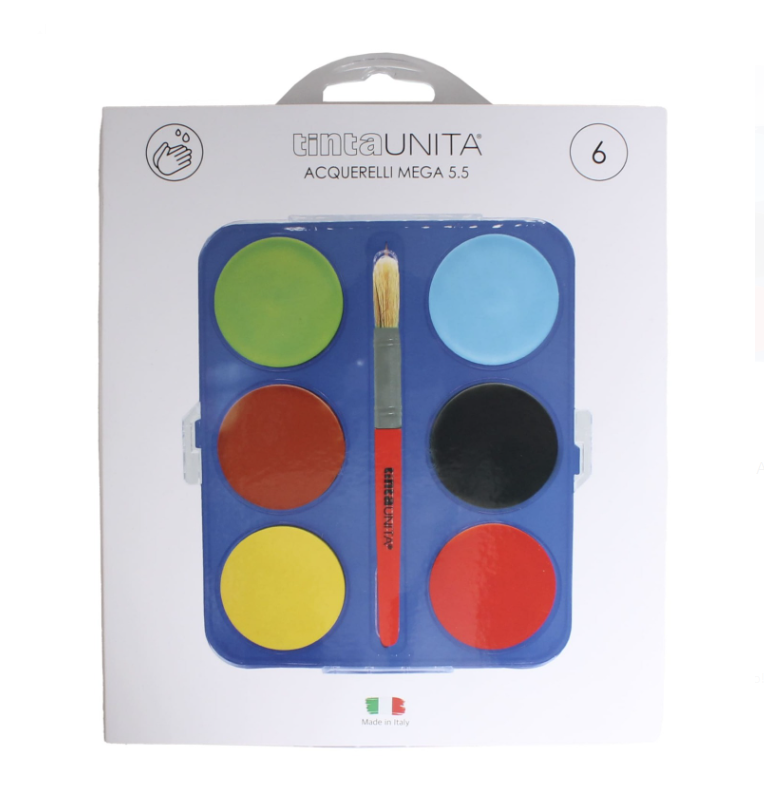 ACQUERELLI TINTA UNITA MEGA 5,5 - 6 COLORI