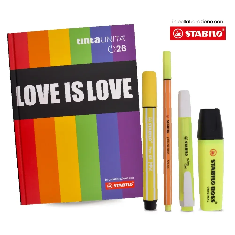 DIARIO 2026 TINTA UNITA x STABILO ACCESSORIATI