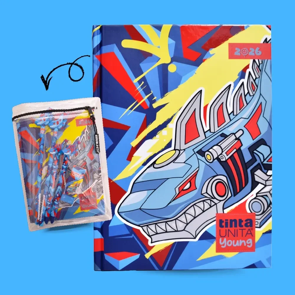 DIARIO 2026 ACCESSORIATO TINTA UNITA YOUNG SHARK