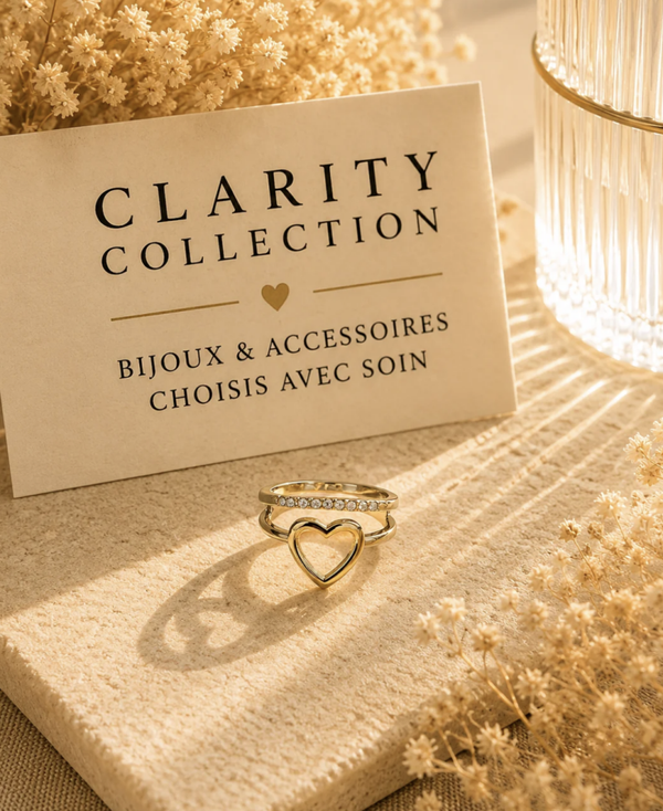 Bague dorée cœur