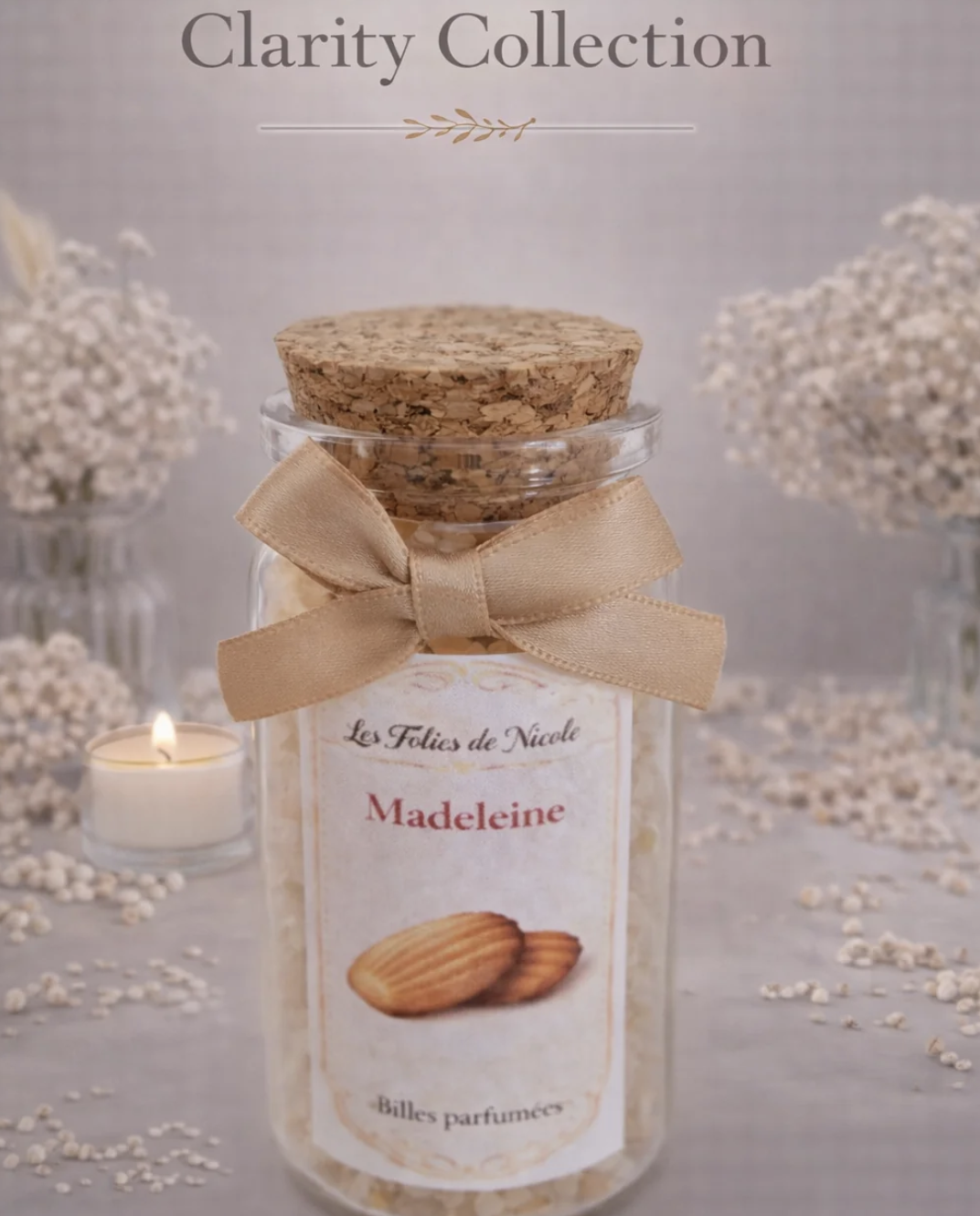 Billes parfumées en pot en verre – Madeleine