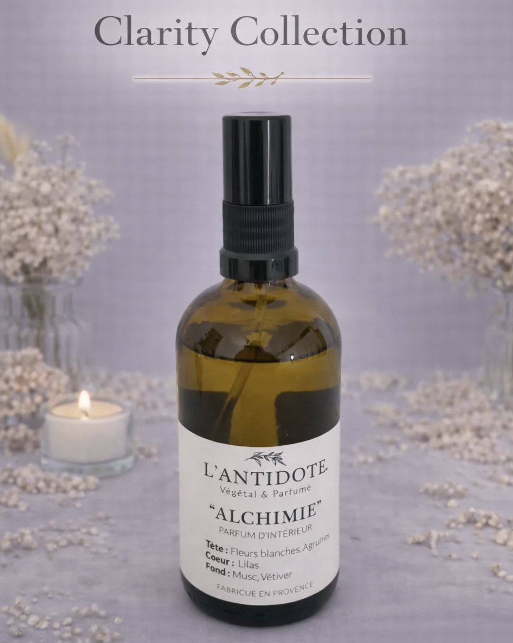 Spray parfum d’intérieur en verre – Alchimie
