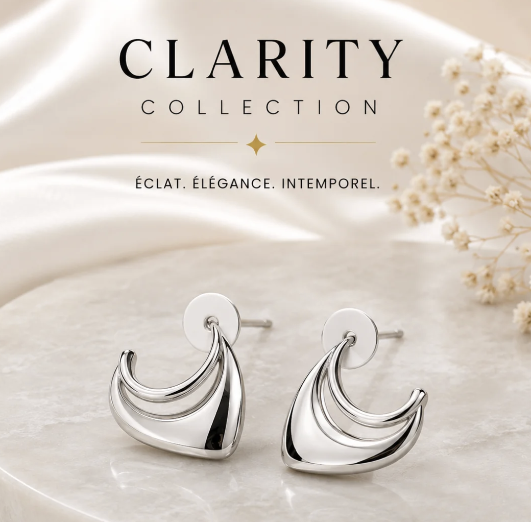 Boucles d’oreilles argentées courbes