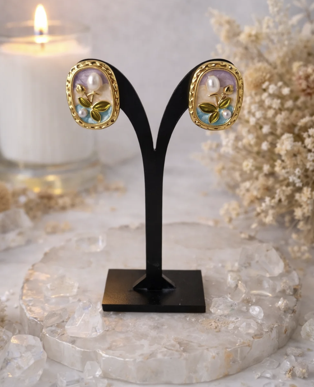 Boucles d’oreilles jardin fleuri