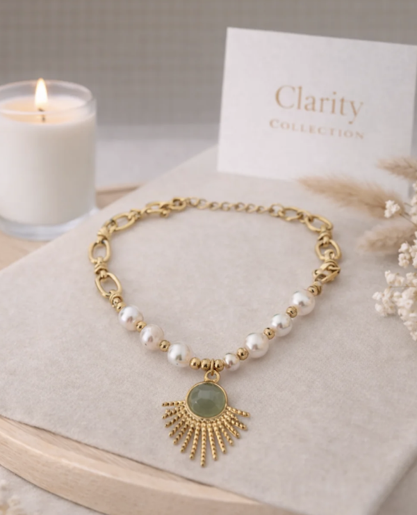 Bracelet doré perles & soleil