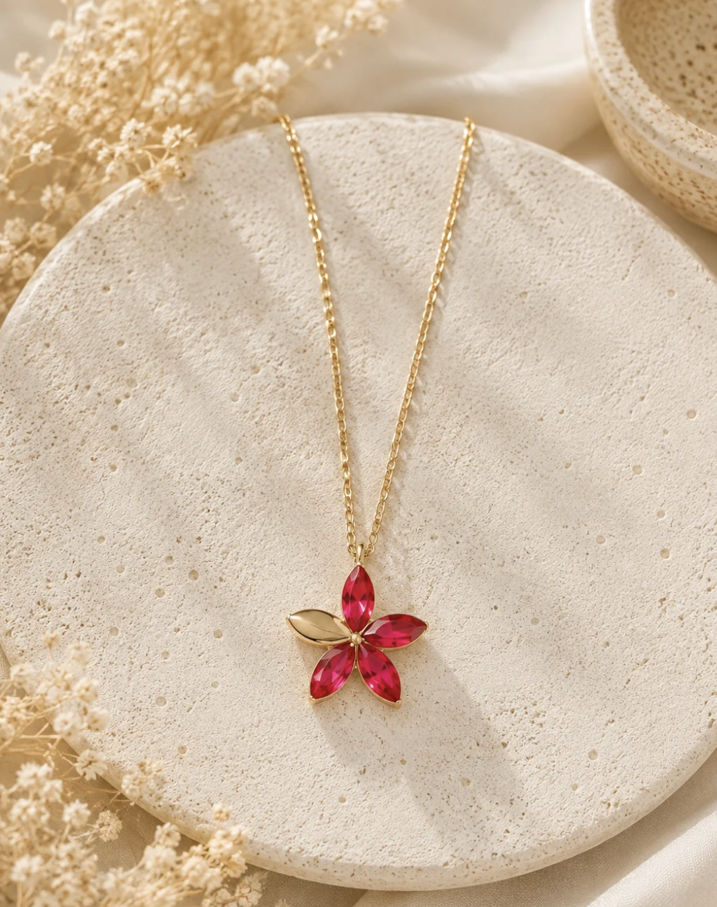 Collier Fleur Rouge