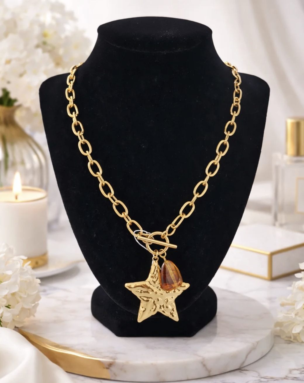 Collier étoile doré