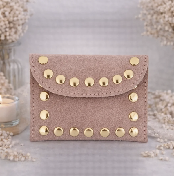 Pochette cloutée rose