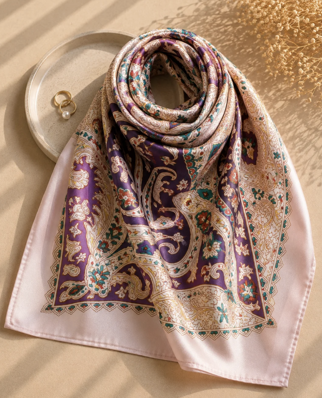 Foulard carré violet