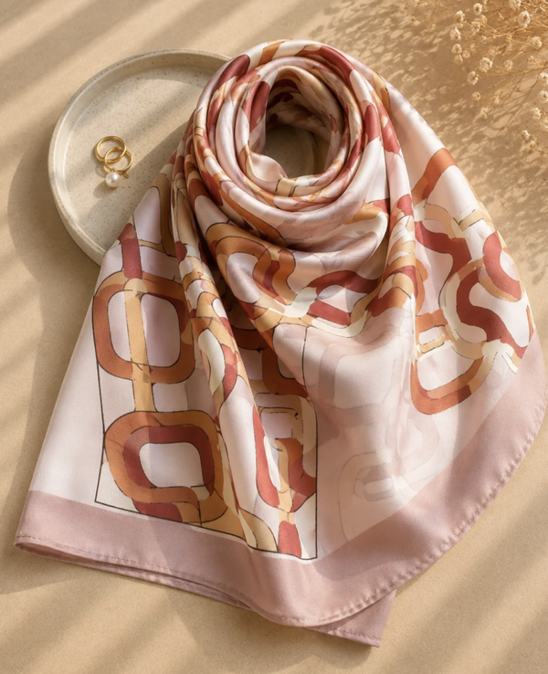 Foulard carré Rétro rose