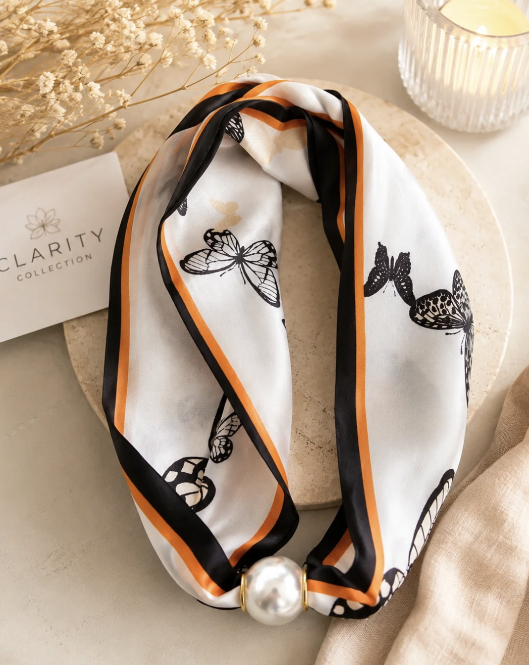 Foulard magnétique à perle – Papillons