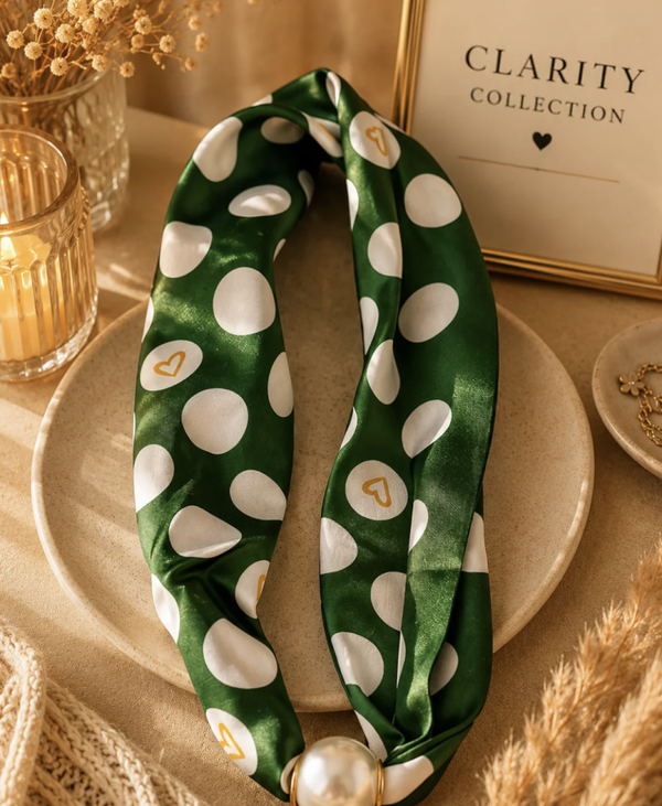 Foulard magnétique à perle – Vert à Pois