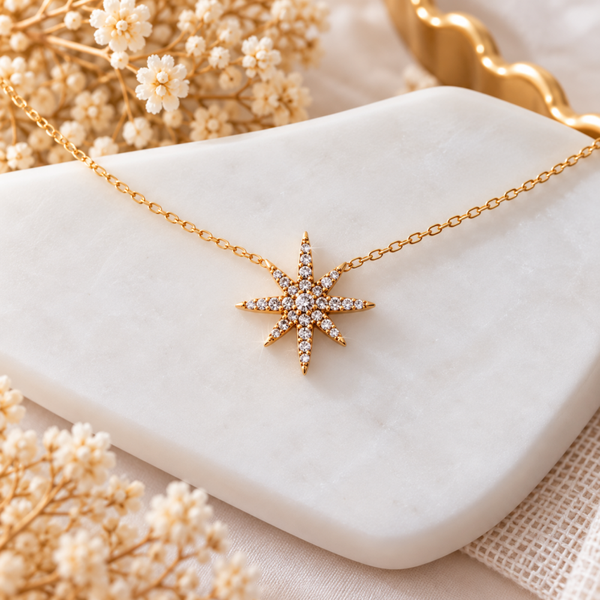 Collier doré Étoile Scintillante