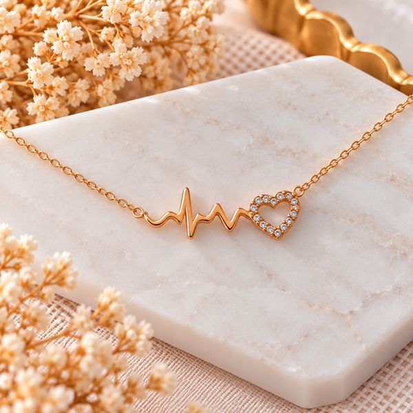 Collier doré Battement d'Amour & Cœur Scintillant