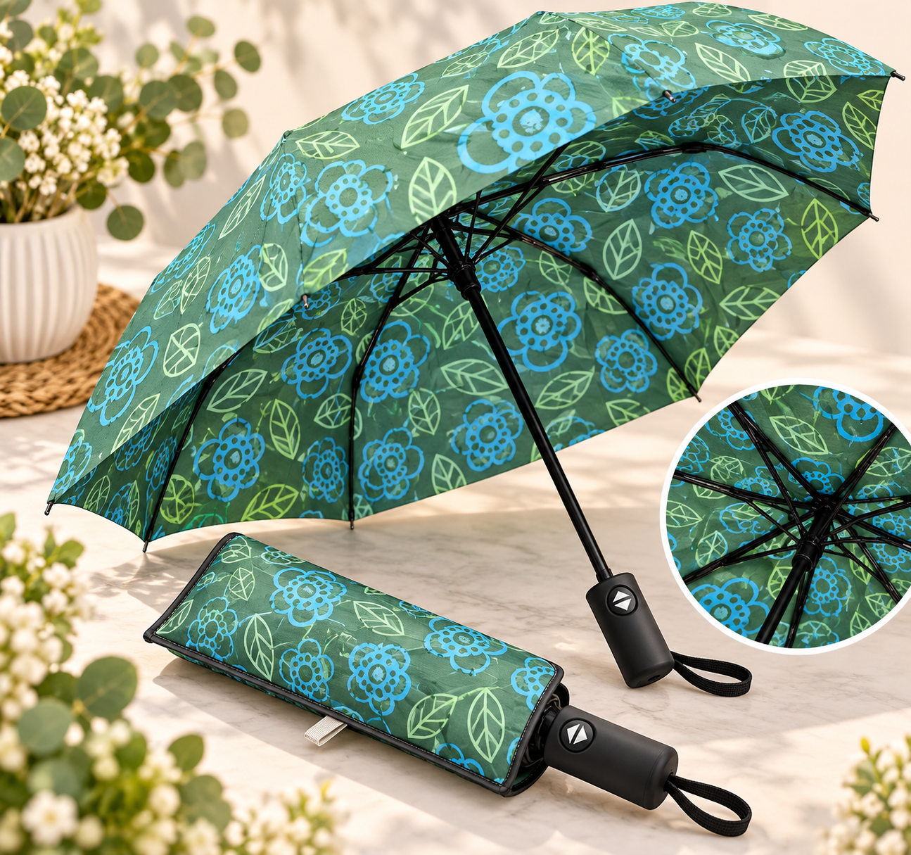 Parapluie compact automatique – Pratique et élégant
