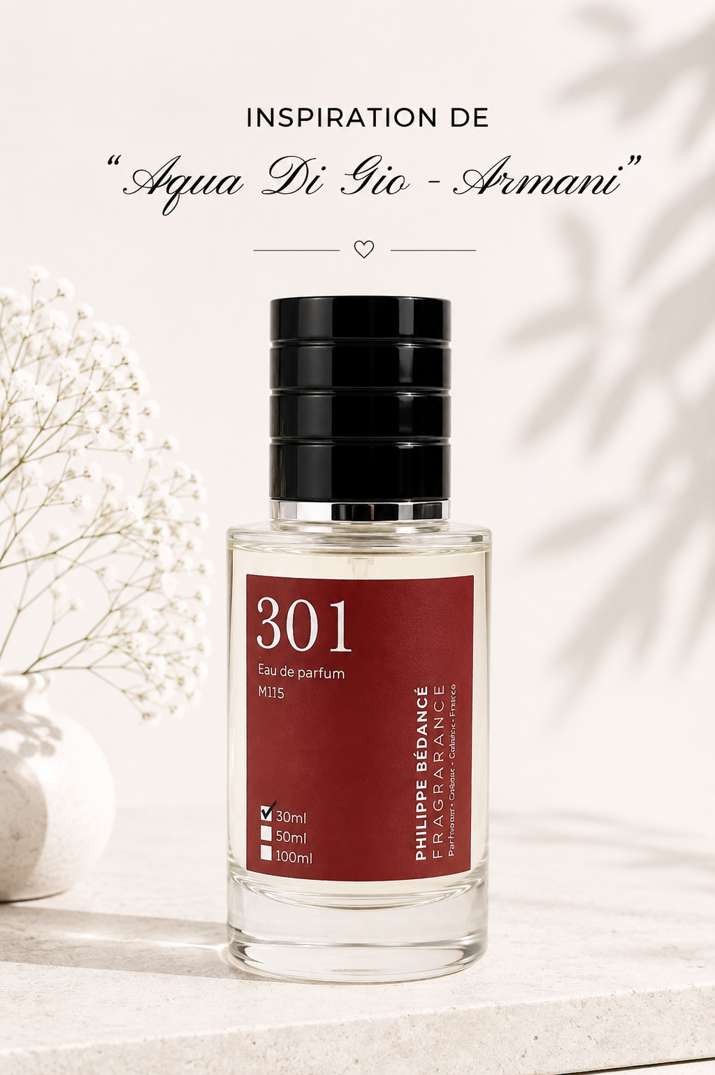 Parfum Homme 301 – Inspiration Acqua di Giò – 30 ml