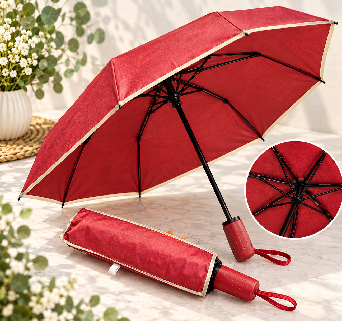 Parapluie compact automatique – Pratique et élégant
