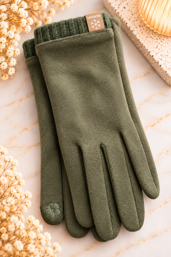 Gants Kaki Élégance – Doux & confortables