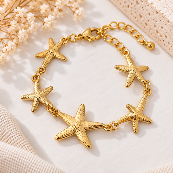 Bracelet doré aux étoiles de mer