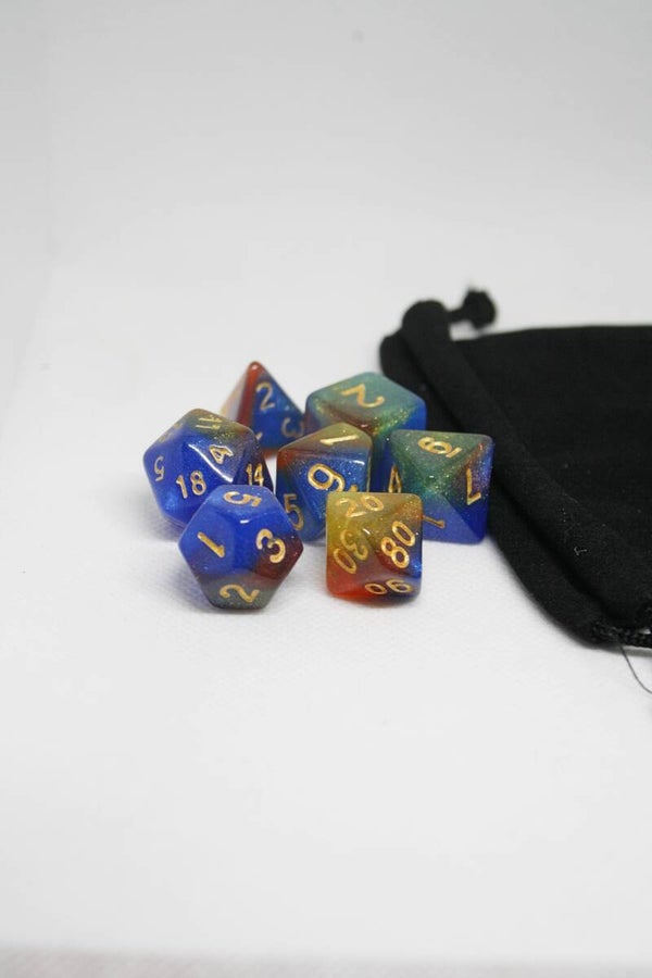 7 stuks dobbelsteen set "Chameleon Rainbow"