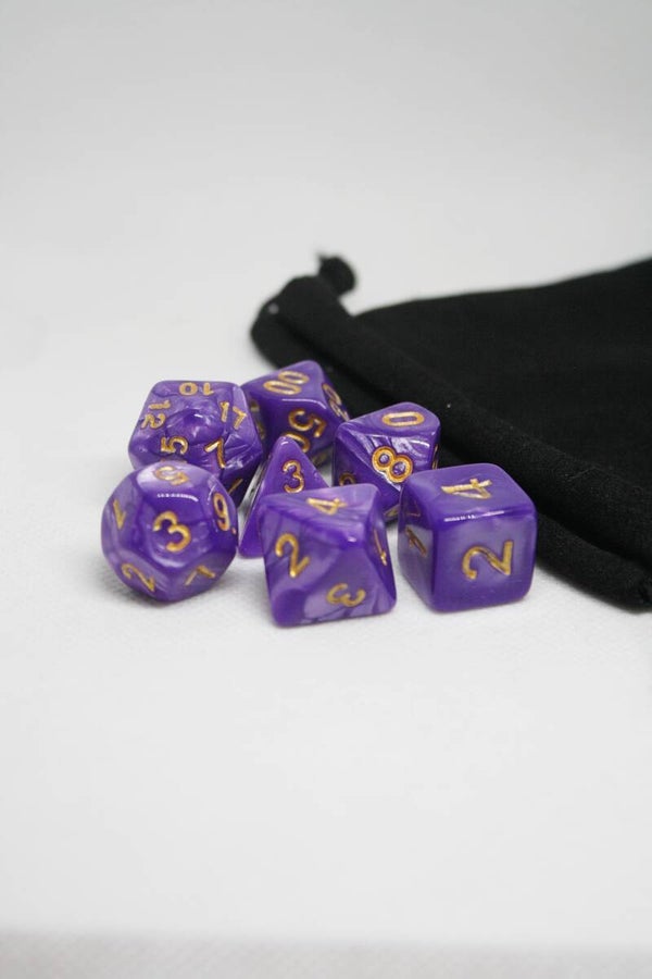 7 stuks dobbelsteen set "Prince's Purple"