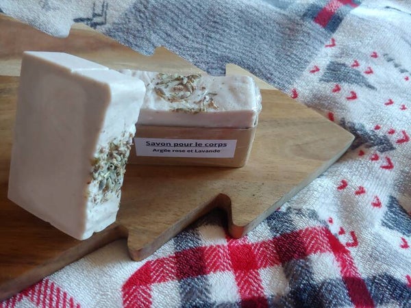 Savon pour le corps (Argile rose et Lavande)