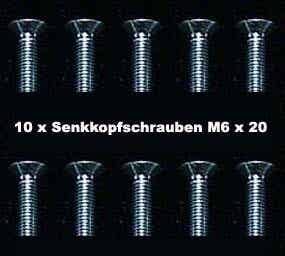 10 Stück Senkkopfschrauben Innensechskant M 6 x 20