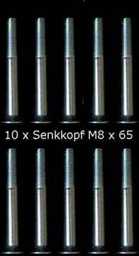 10 Stück Senkkopfschrauben Innensechskant M 8 x 6