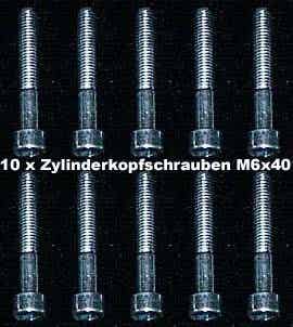 10 Stück Zylinderkopfschrauben Innensechskant M 6 x 40