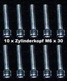 20 Stück Zylinderkopfschrauben Innensechskant M 6 x 30