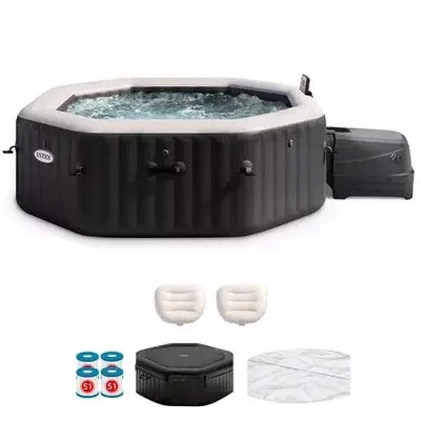 Intex Ottagonale Jet & Bubble Deluxe 28462EX - Ø218x71 cm - Piscina idromassaggio spa