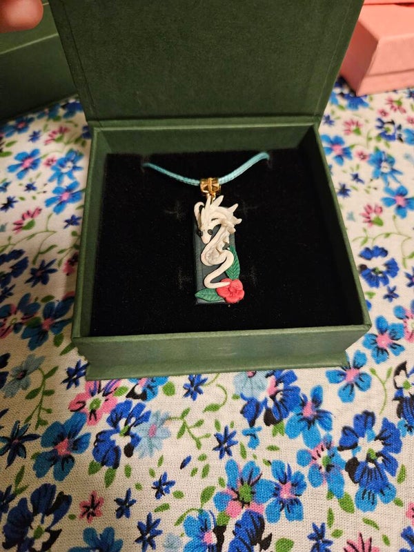 Floral dragon necklace