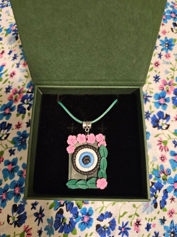 Evil eye floral necklace