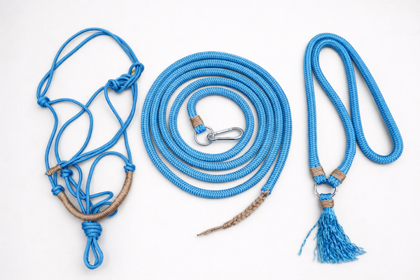 Licol bleu + Longe + Cordelette