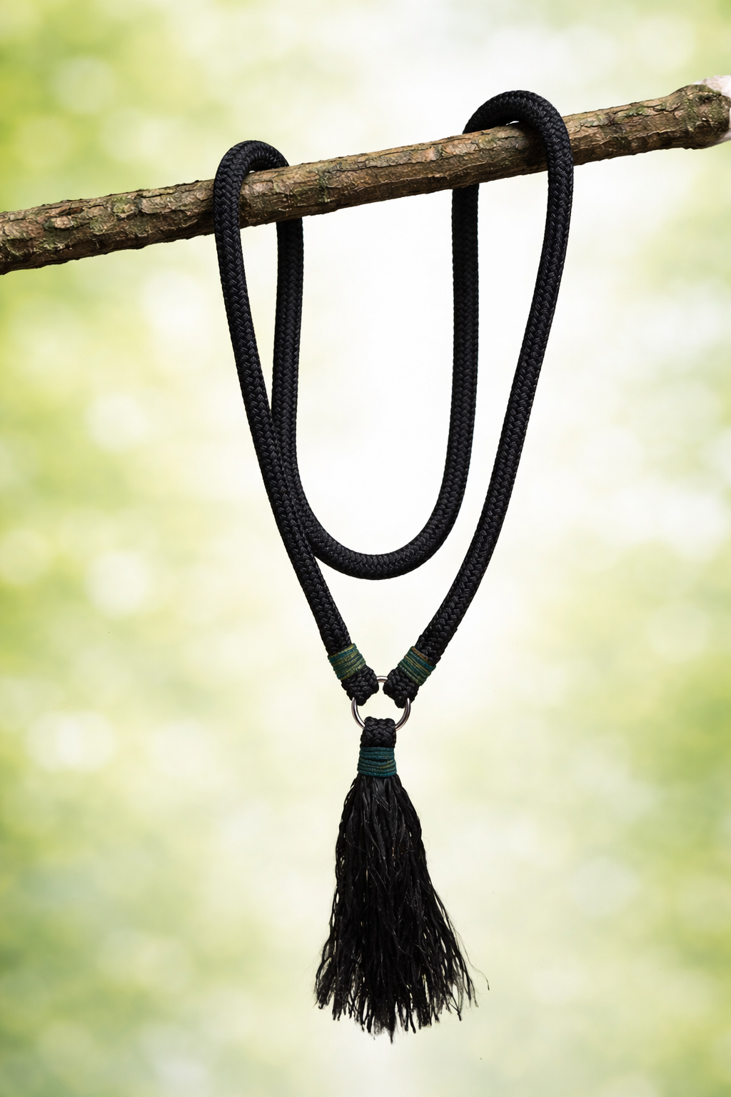 Cordelette épaisse noir et vert foncé