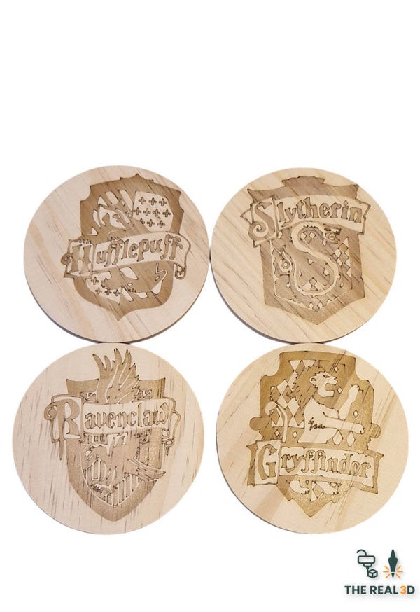 Houten onderleggers thema Harry Potter 4 stuks