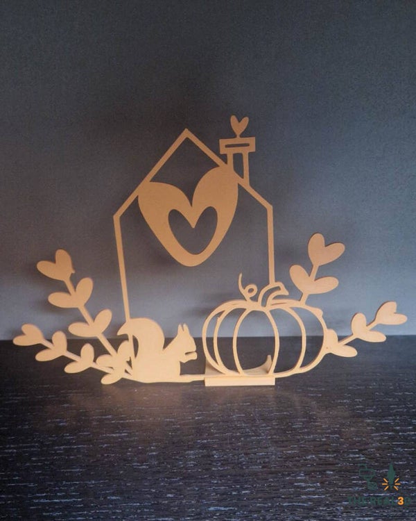 Herfst decoratie met eekhoorn