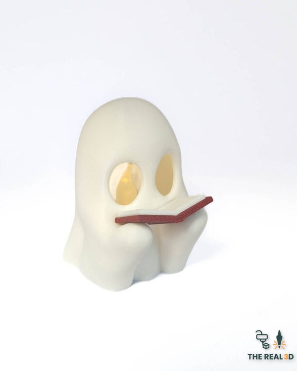 Spookje met boek, LED theelichtje inbegrepen