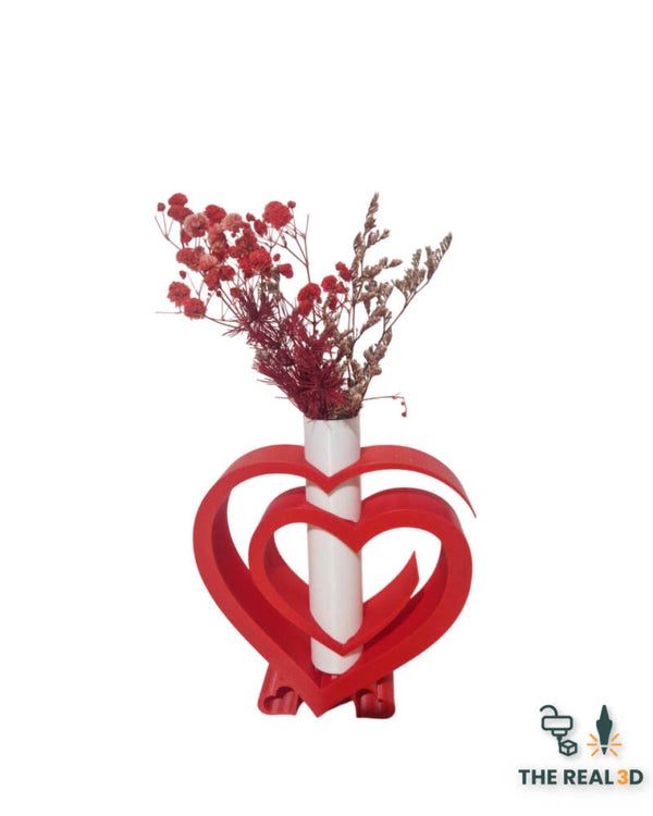 Hartje met vaas droogbloemen