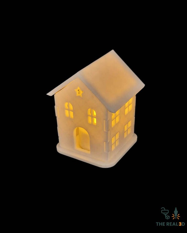 Huisje met LED theelichtje