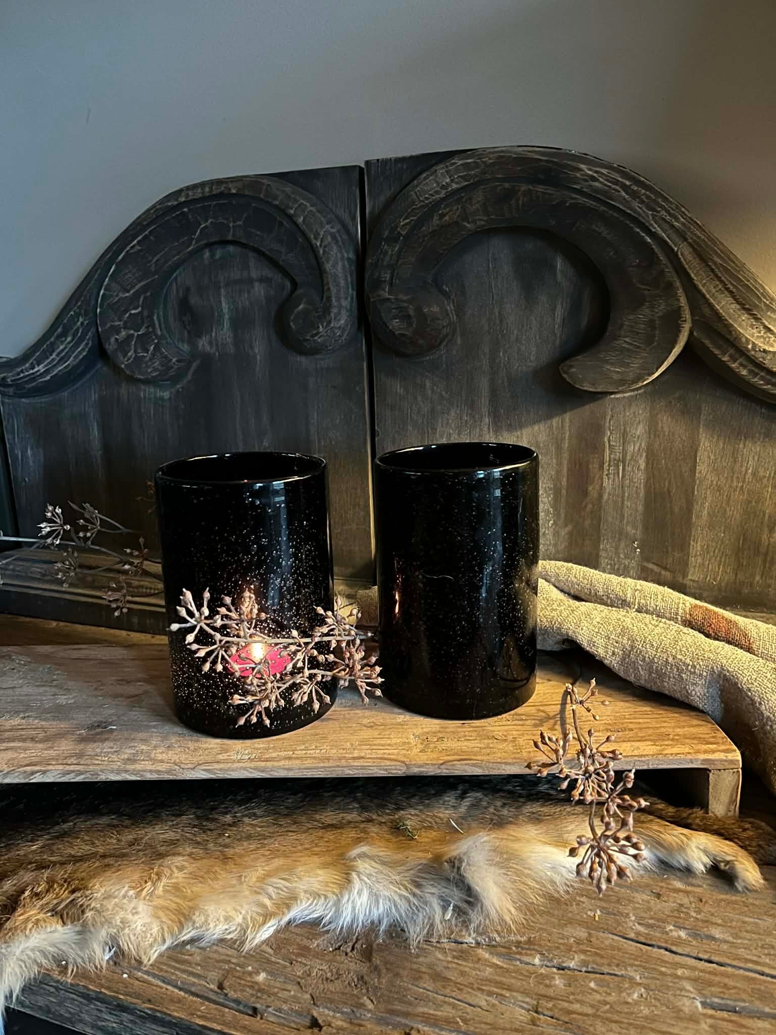 Windlicht - bubble black - 15/10