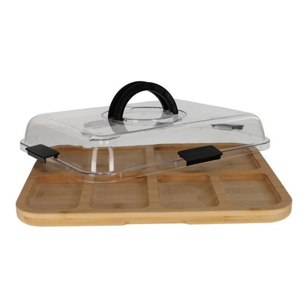 Bamboe snack tray met deksel