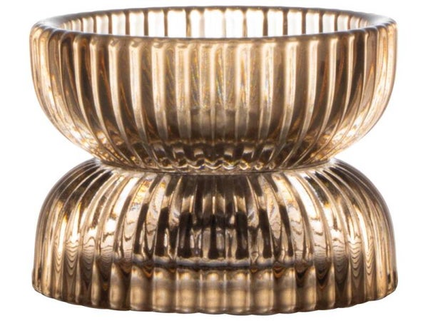 Kaars - Theelichthouder - dia 8-6 cm - Goud
