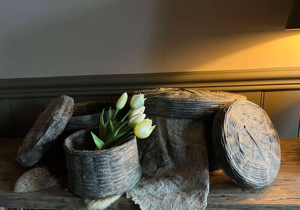 Rattan leemmanden - set van 3